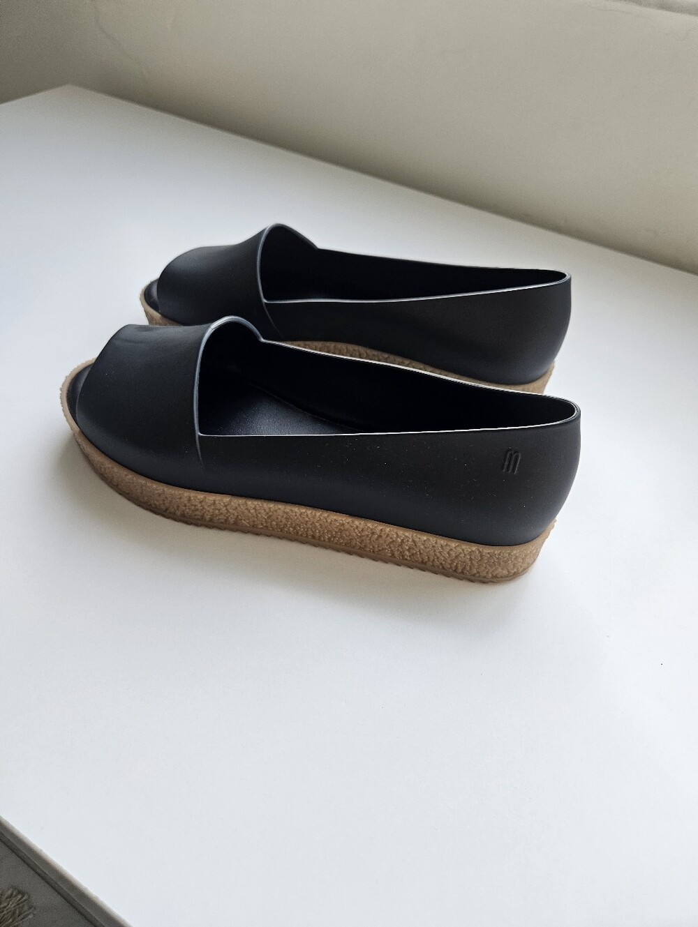 Melissa Black Open Toe Flatform PVC Shoes - Picture 4 of 13